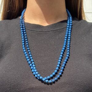 Elegant Blue Beaded Necklace